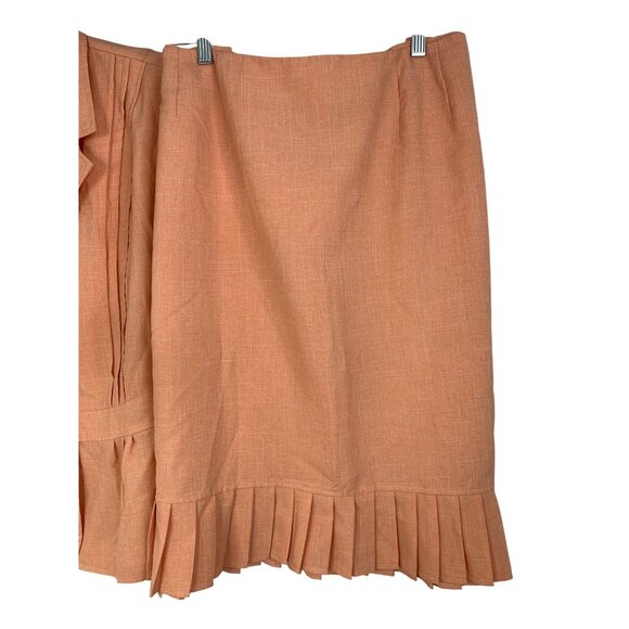 T. Milano 2-Piece Peplum & Pleat Skirt Suit 20W Summer Peach RAA10417 - Picture 11 of 11